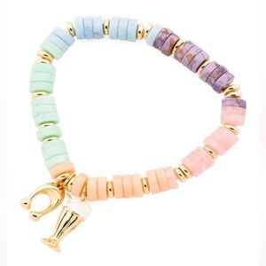 Only 1 Left Coach New Signature C Milkshake Charm Mixed Bead Stretch Bracelet